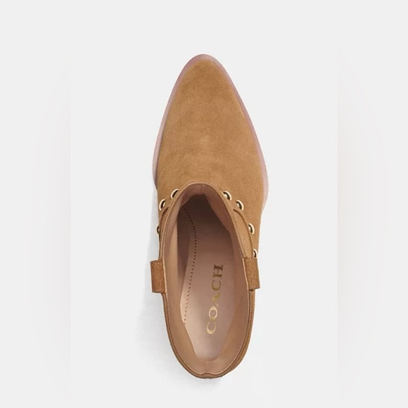 New Authentic Coach Women’s Paline Suede Bootie in Coconut Color Boots Sz 6 NIB - Picture 2 of 10